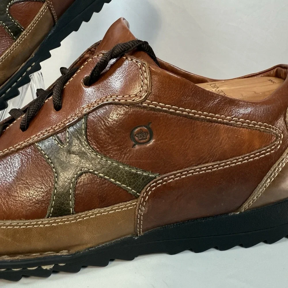 Born‎ Men's Tri Tone M/W B5449 Brown Leather Oxford Shoes Size 12/46 Round Toe